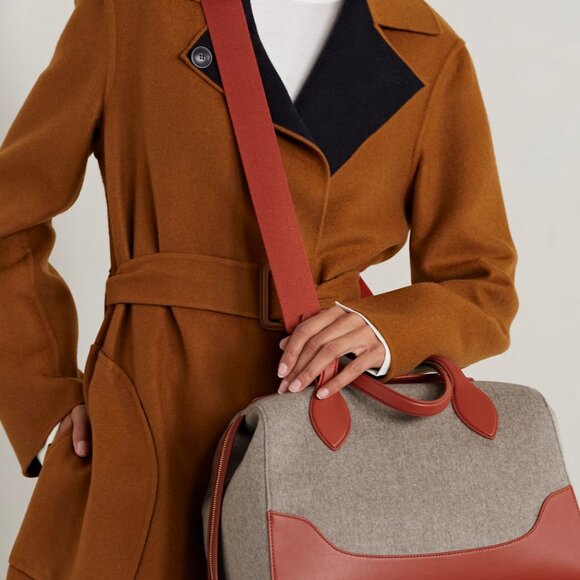 LORO PIANA Happy Day large leather-trimmed felt tote - Picture 2 of 14